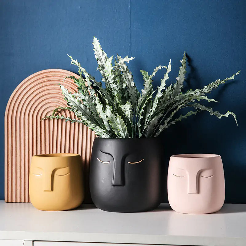Ceramic Face Vase - The Gift Shop