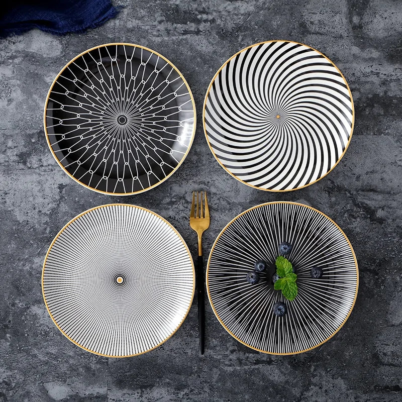 Geometric Pattern Ceramic Plate - The Gift Shop