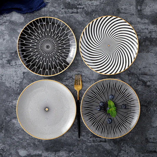 Geometric Pattern Ceramic Plate - The Gift Shop
