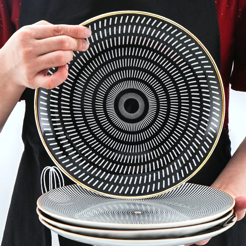 Geometric Pattern Ceramic Plate - The Gift Shop
