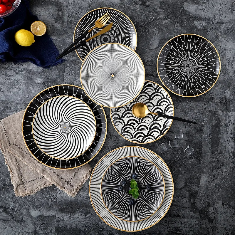 Geometric Pattern Ceramic Plate - The Gift Shop
