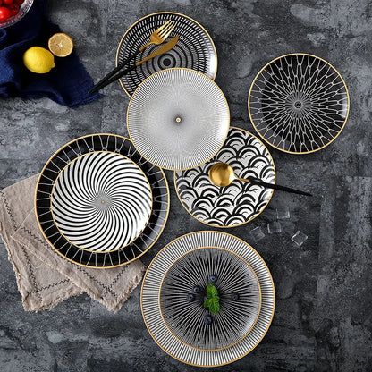 Geometric Pattern Ceramic Plate - The Gift Shop