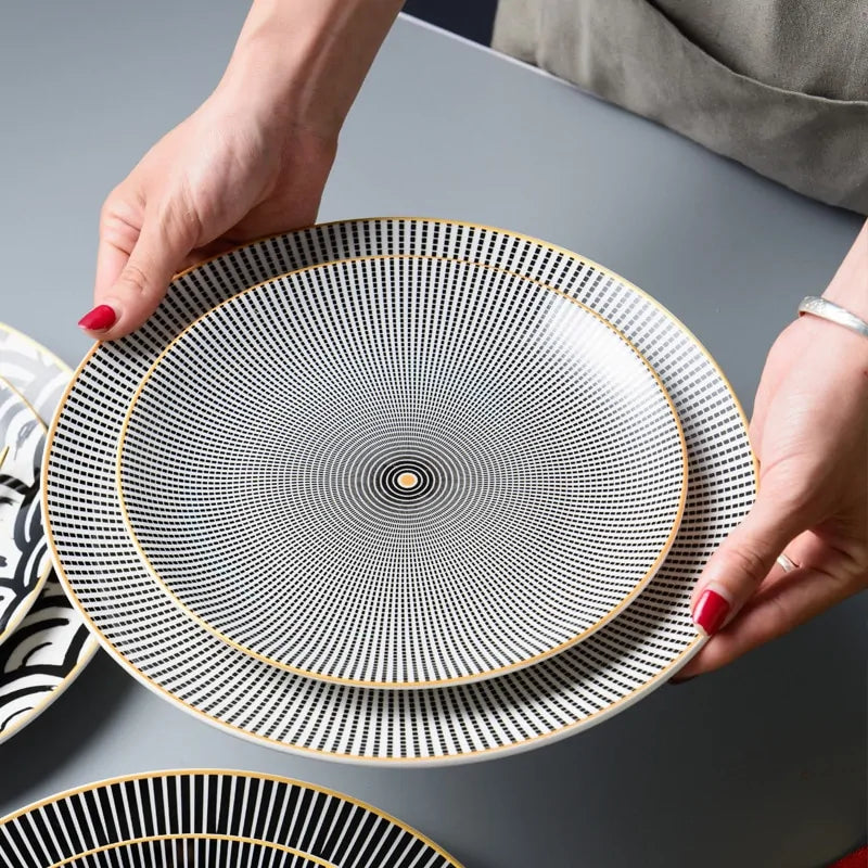 Geometric Pattern Ceramic Plate - The Gift Shop