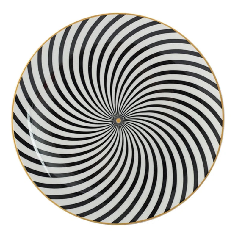 Geometric Pattern Ceramic Plate - The Gift Shop
