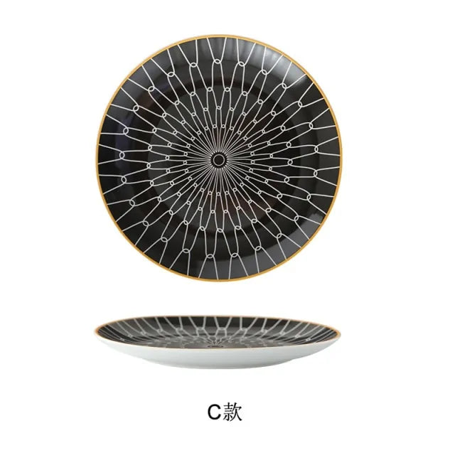 Geometric Pattern Ceramic Plate - The Gift Shop