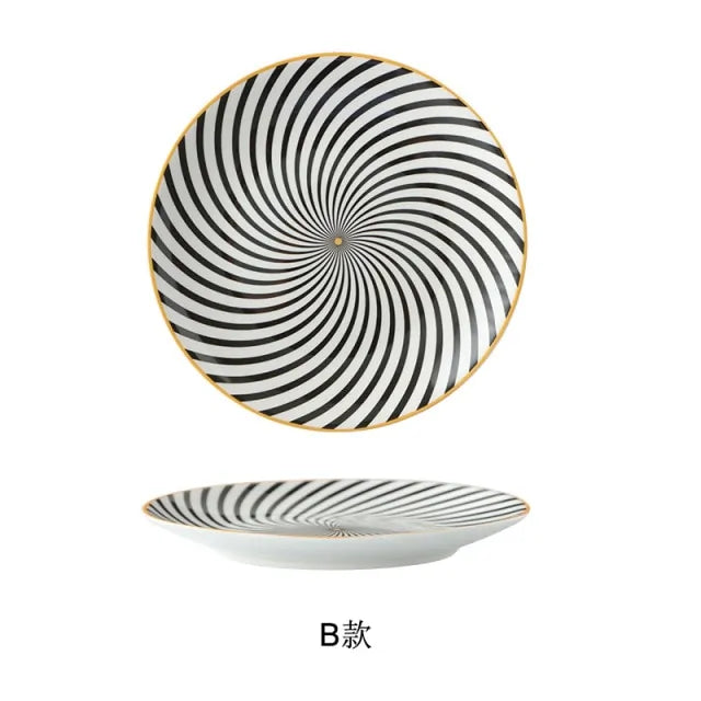 Geometric Pattern Ceramic Plate - The Gift Shop