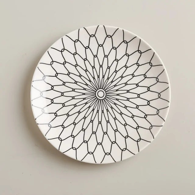 Geometric Pattern Ceramic Plate - The Gift Shop