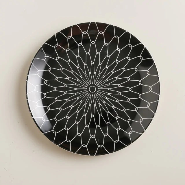 Geometric Pattern Ceramic Plate - The Gift Shop