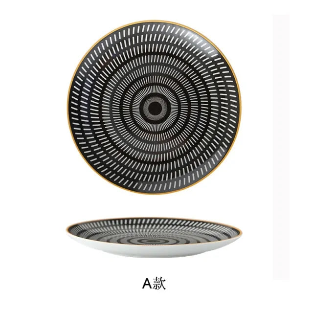 Geometric Pattern Ceramic Plate - The Gift Shop