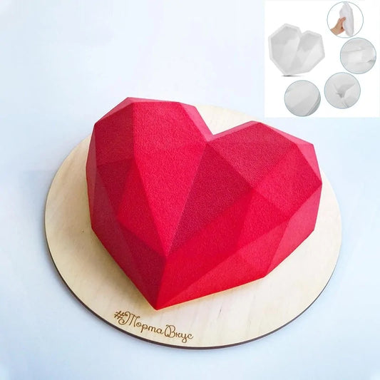 3D Diamond Heart Shaped Baking Mold - The Gift Shop