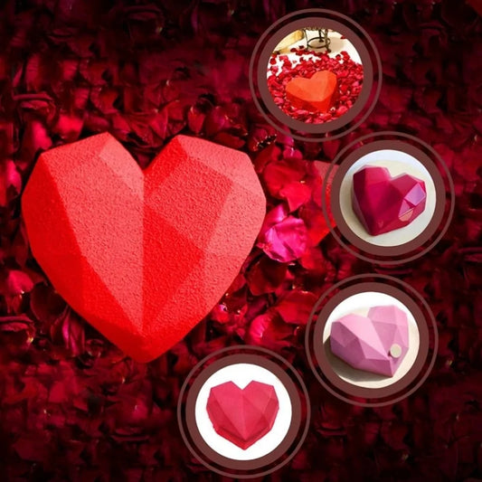 3D Diamond Heart Shaped Baking Mold - The Gift Shop