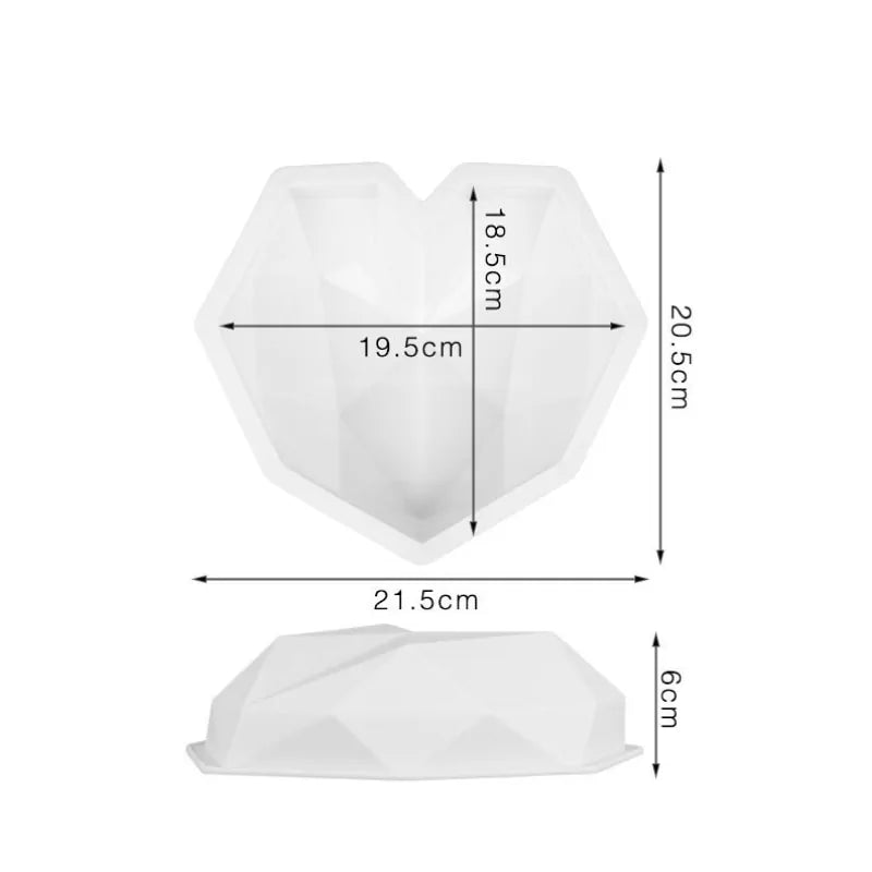 3D Diamond Heart Shaped Baking Mold - The Gift Shop