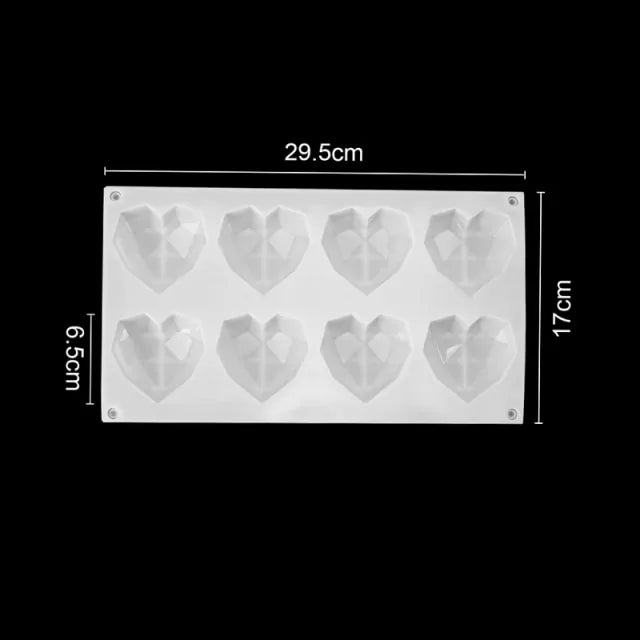 3D Diamond Heart Shaped Baking Mold - The Gift Shop