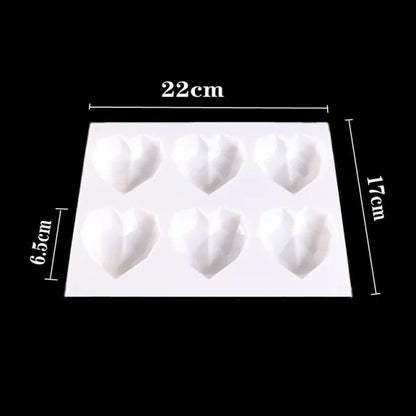 3D Diamond Heart Shaped Baking Mold - The Gift Shop