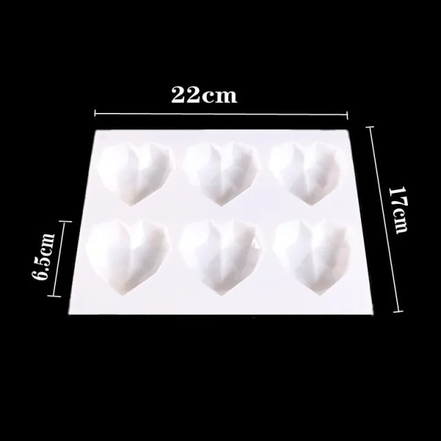3D Diamond Heart Shaped Baking Mold - The Gift Shop