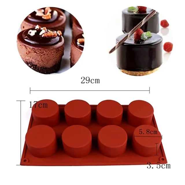 Creative 8-Cavity Silicone Cake Mold DIY Kit – Bake & Decorate with Ease! - The Gift Shop