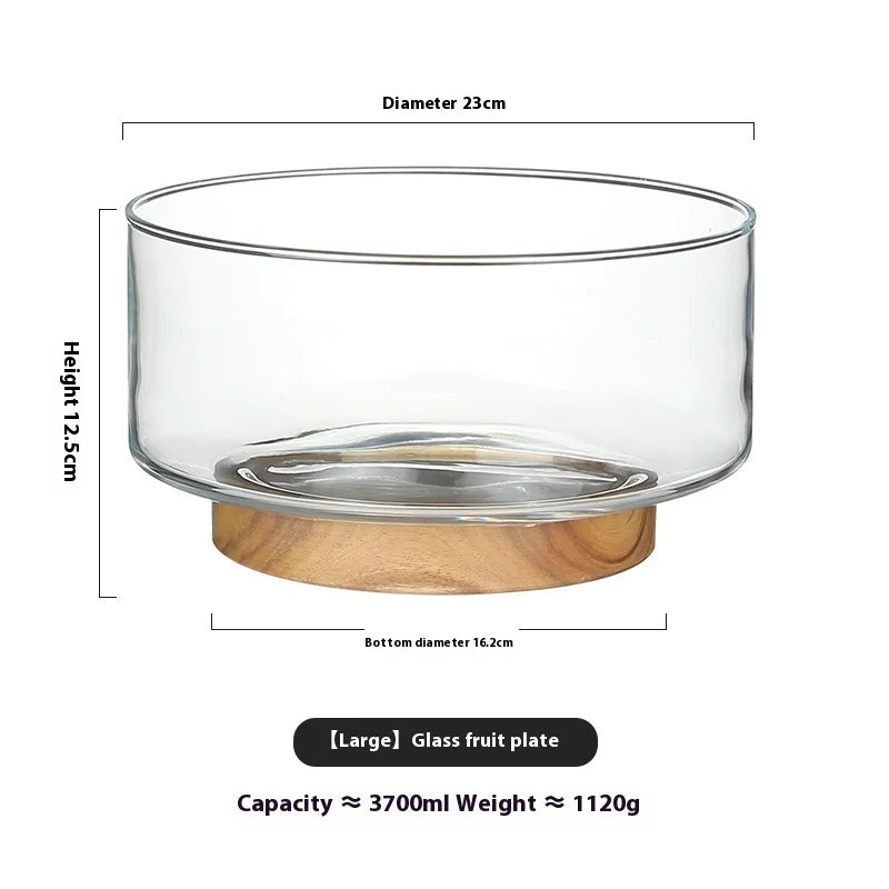 Fruit Bowl with Wooden Base - The Gift Shop