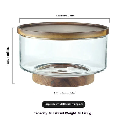 Fruit Bowl with Wooden Base - The Gift Shop