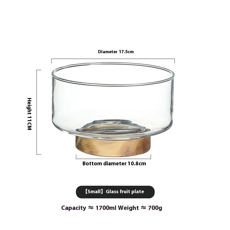 Fruit Bowl with Wooden Base - The Gift Shop