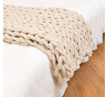 Cozy Chunky Knit Blanket | Soft and Warm Handmade Throw for Home Decor - The Gift Shop