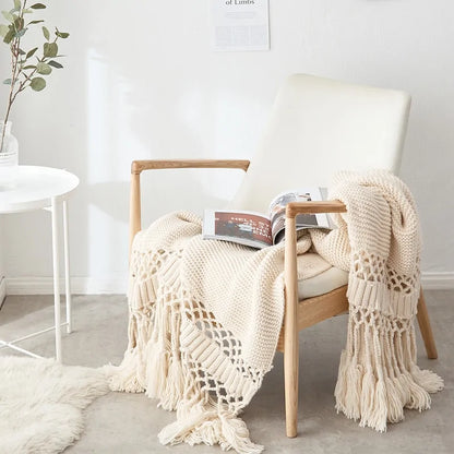 Handmade Hollow Tassel Blanket - The Gift Shop