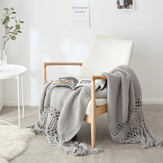 Handmade Hollow Tassel Blanket - The Gift Shop