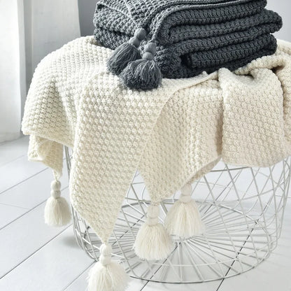 Handmade Hollow Tassel Blanket - The Gift Shop