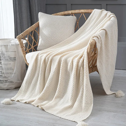 Handmade Hollow Tassel Blanket - The Gift Shop