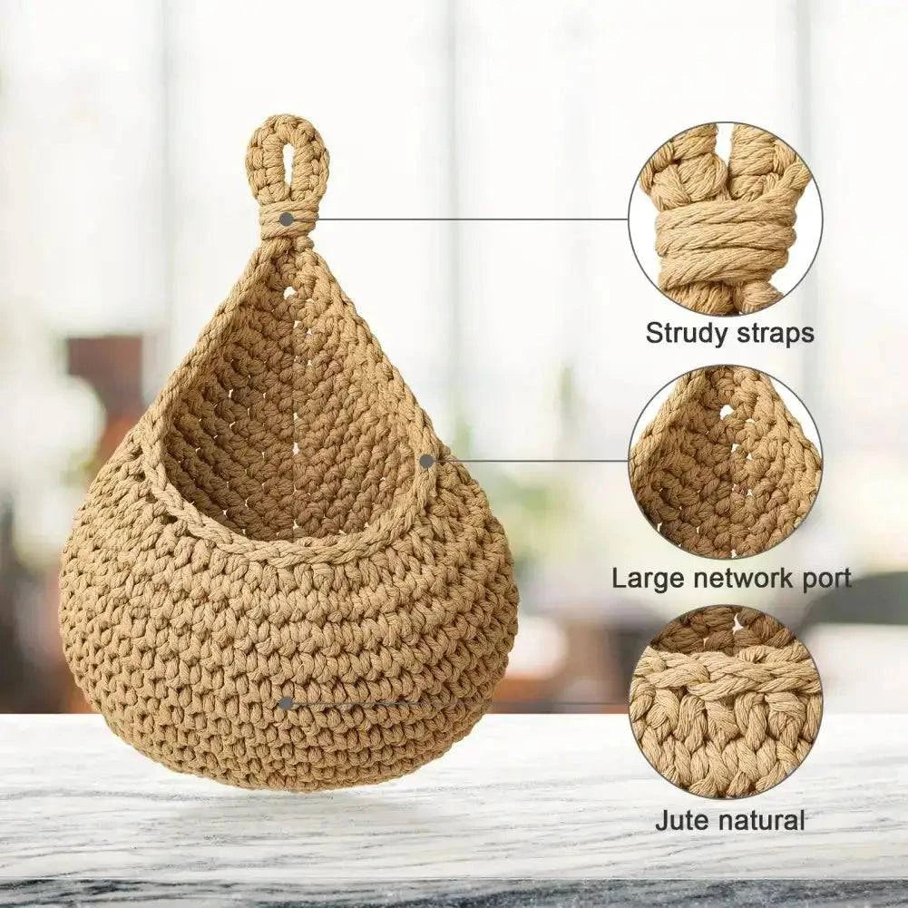 Wall Hanging Macrame Basket - The Gift Shop