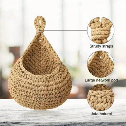 Wall Hanging Macrame Basket - The Gift Shop