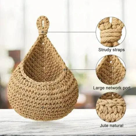 Wall Hanging Macrame Basket - The Gift Shop