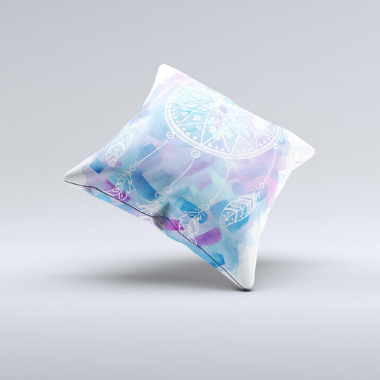 The Watercolor Dreamcatcher ink-Fuzed Decorative Throw Pillow - The Gift Shop