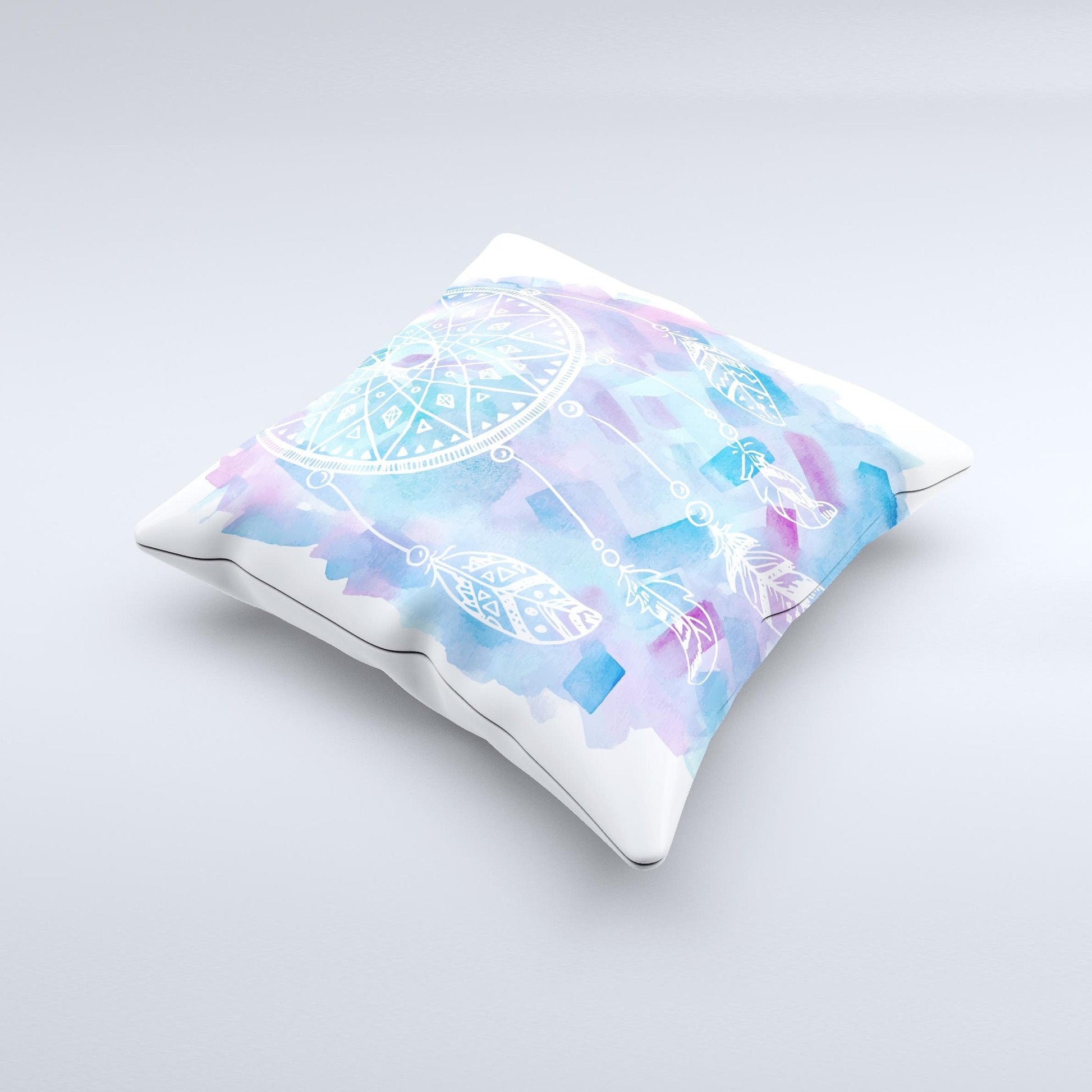 The Watercolor Dreamcatcher ink - Fuzed Decorative Throw Pillow – Thoughtful Gift from The Gift Shop UAE