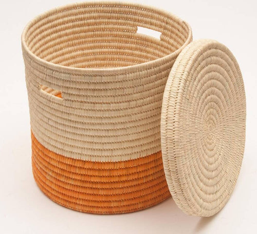 Handmade African Basket - Lidded Storage in 3 Sizes.