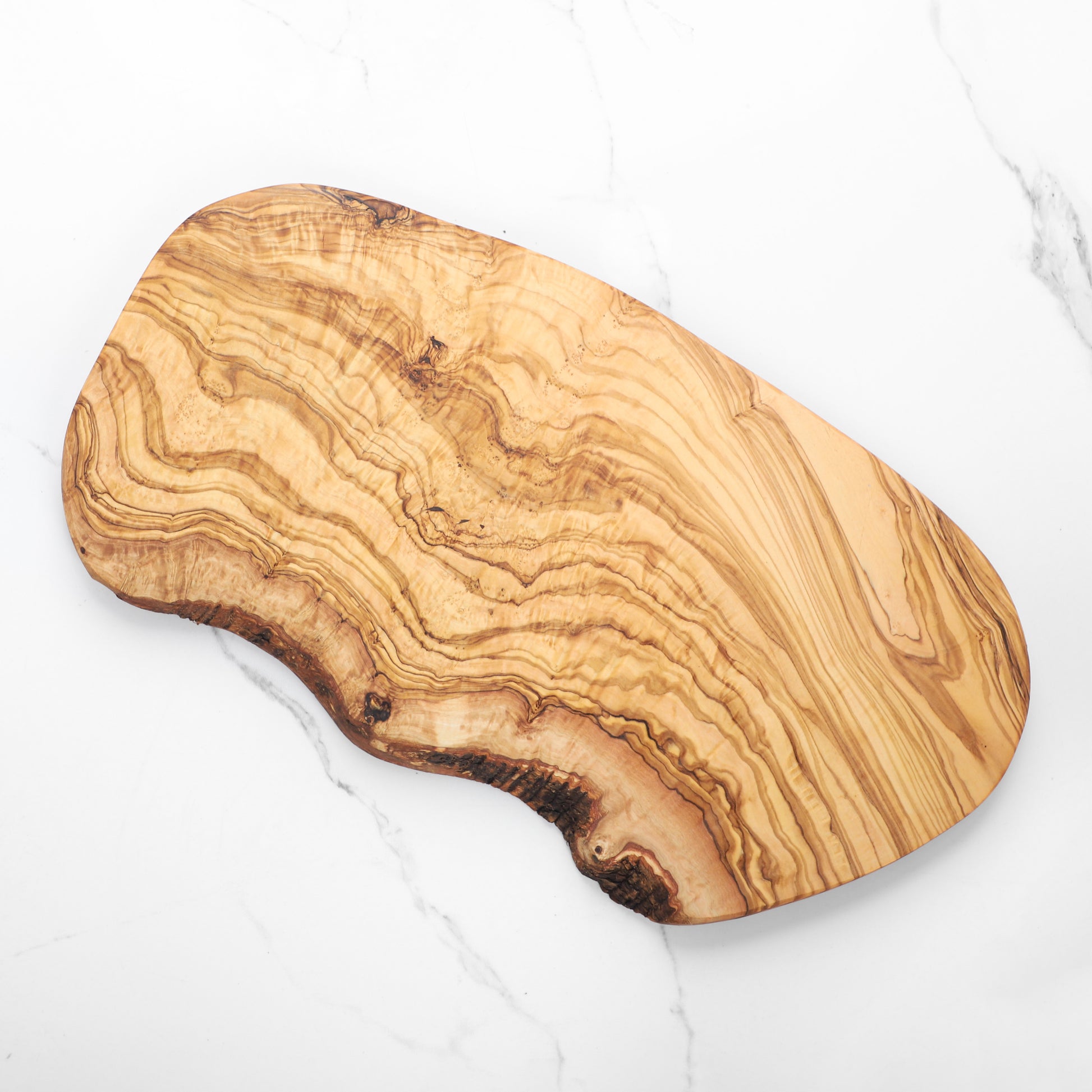 Handmade Rustic Olive Wood Cutting Board with Natural Edges - The Gift Shop