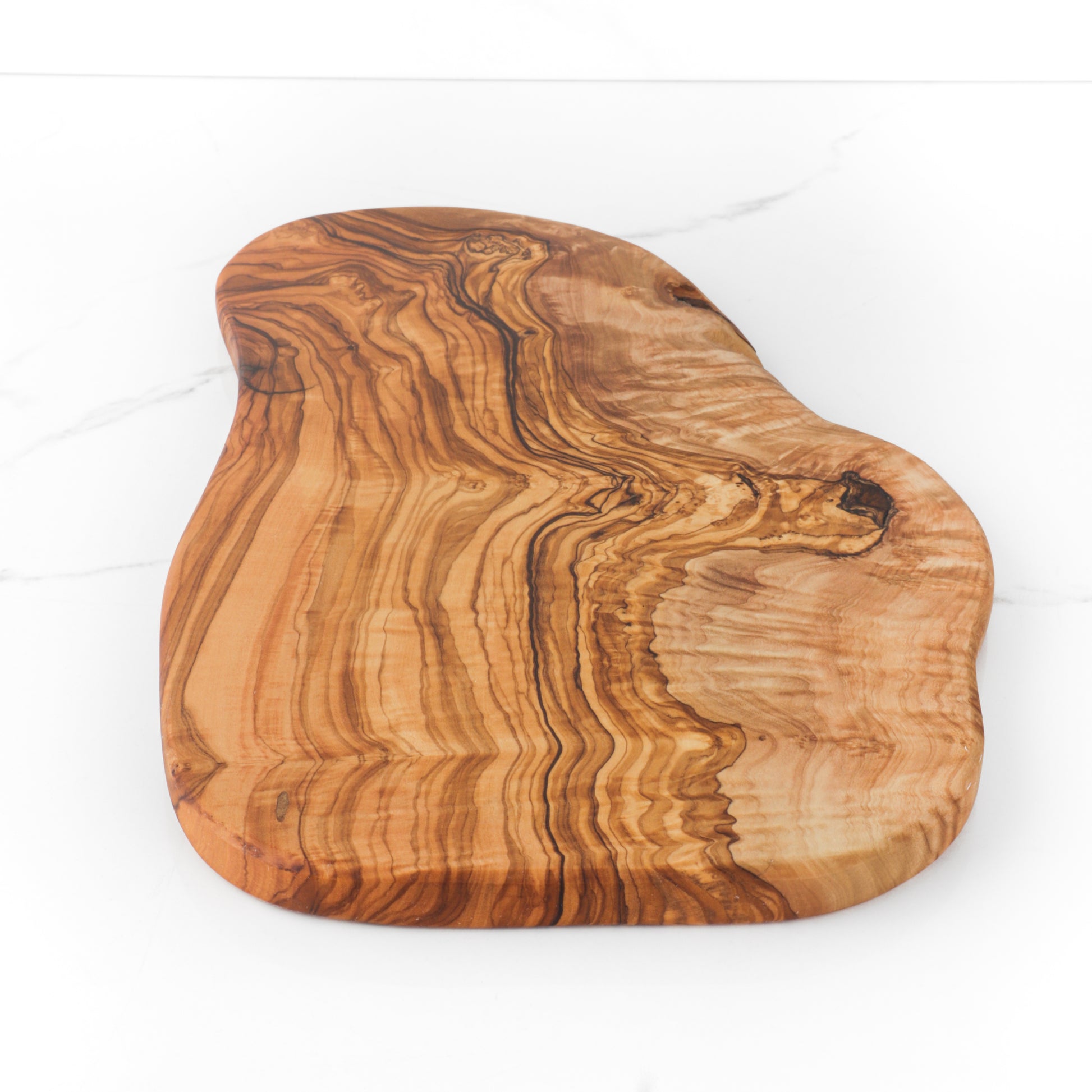 Handmade Rustic Olive Wood Cutting Board with Natural Edges - The Gift Shop