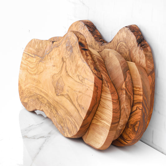 Handmade Rustic Olive Wood Cutting Board with Natural Edges - The Gift Shop