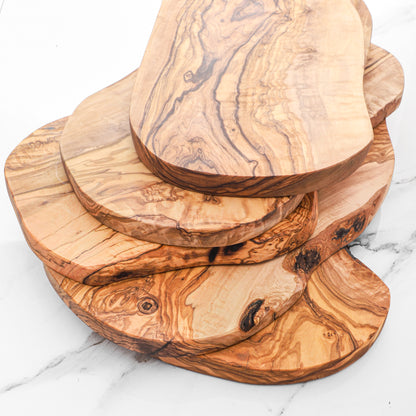 Handmade Rustic Olive Wood Cutting Board with Natural Edges - The Gift Shop