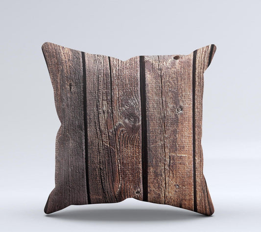 Vetrical Raw Dark Aged Wood Planks Ink - Fuzed Decorative Throw Pillow – Thoughtful Gift from The Gift Shop UAE