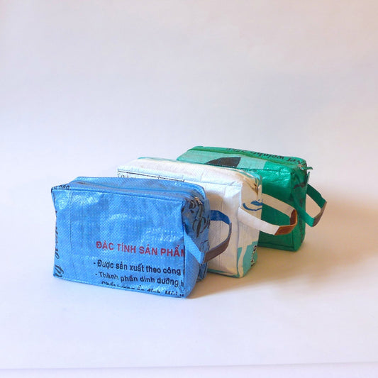 ‘Wash Me’ Upcycled Travel Toiletry Bag – Assorted Colours – Thoughtful Gift from The Gift Shop UAE
