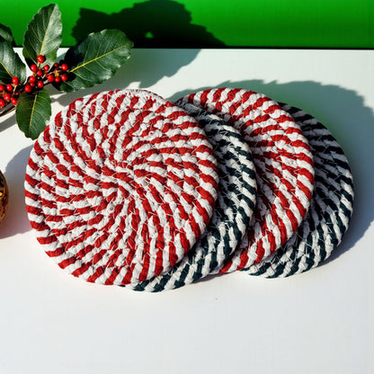 Candy Cane Coaster Set – 4 Pieces