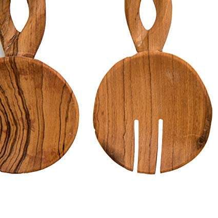 Olive Wood Salad Servers – Handmade - The Gift Shop