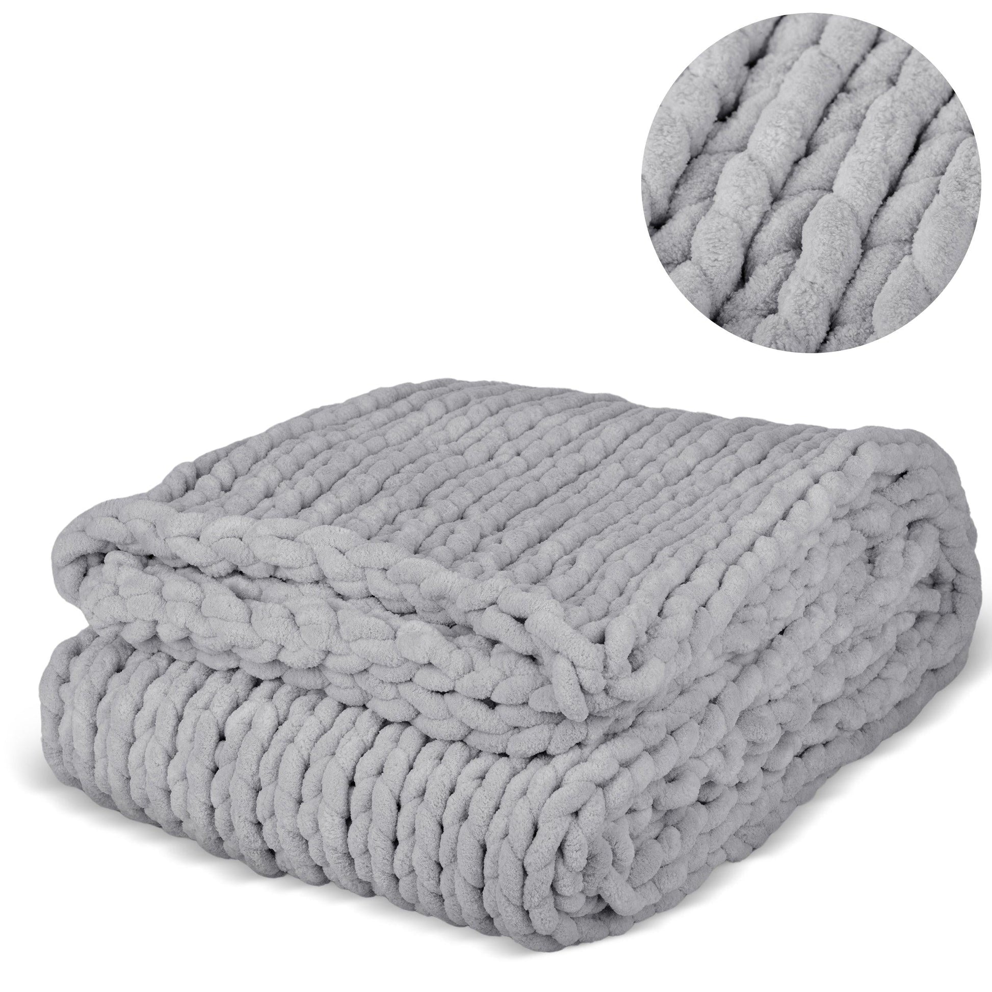 Willa & Belle Chunky Knit Weighted Blanket – 50 x 60 in