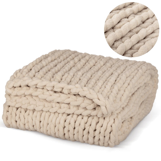 Willa & Belle Chunky Knit Weighted Blanket – 50 x 60 in
