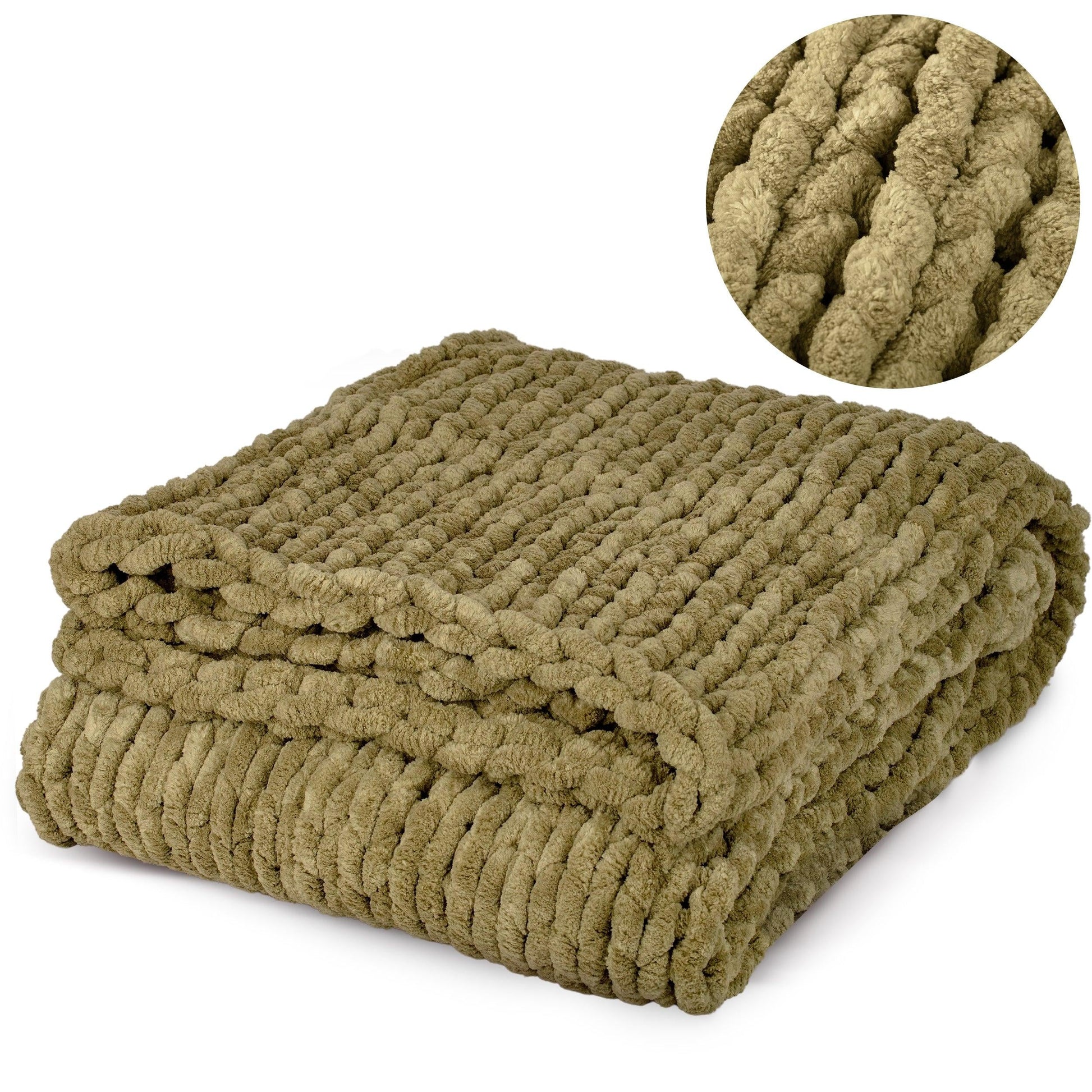 Willa & Belle Chunky Knit Weighted Blanket – 50 x 60 in