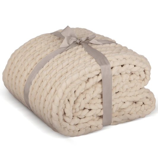 Willa & Belle Chunky Knit Weighted Blanket – 50 x 60 in