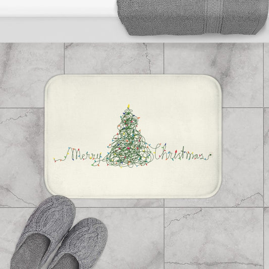 Festive Bath Mat - Christmas Tree Lights - The Gift Shop