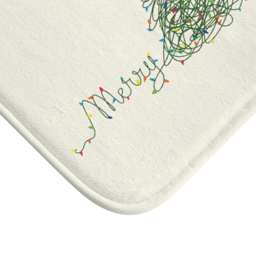 Festive Bath Mat - Christmas Tree Lights - The Gift Shop