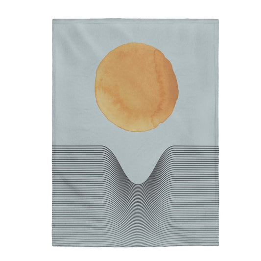 Abstract Sun Art in Blue Plush Throw - The Gift Shop